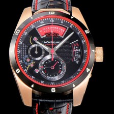 홍콩명품 [몽블랑] 남성용 타임워커 쿼츠 VK타입 46.4미리 금장 로즈골드 가죽줄 래더스트랩 블랙다이얼 MON71156  