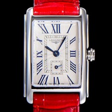 홍콩명품 [론진] 여성용 돌체비타 스텐레스스틸 쿼츠L178.2 20.8미리 악어가죽 화이트다이얼 CAR11336  