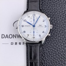 홍콩명품 [아이더블유씨] 남성용 150주년 신상품 / 포르투기즈 IW371602 크로노그래프 오토매틱 Cal.69355 타입 41미리 가죽줄 화이트다이얼 IWC74316  
