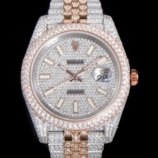 홍콩명품 [로렉스] 남성용 데이져스트 오토매틱 아시안 2824-2 타입  41mm 18K 로즈골드 904L 다이아몬드 메탈줄 보석다이얼  rol64518  