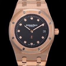 홍콩명품 [오데마피게] 로얄오크 점보 엑트라-씬 오토매틱 Cal.2121 타입 39mm 남성용 18K핑크골드도금 블랙다이얼 aud02968  