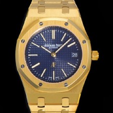 홍콩명품 [오데마피게] 로얄오크 점보 엑트라-씬 오토매틱 Cal.2121 타입 39mm 남성용 18K옐루골드도금 블랙다이얼 aud14859  