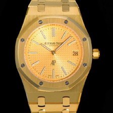 홍콩명품 [오데마피게] 로얄오크 점보 엑트라-씬 오토매틱 Cal.2121 타입 39mm 남성용 18K옐루골드도금 골드다이얼 옐루다이얼 aud70815  