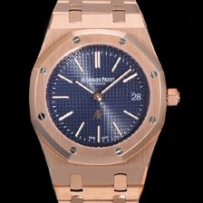 홍콩명품 [오데마피게] 로얄오크 점보 엑트라-씬 오토매틱 Cal.2121 타입 39mm 남성용 18K핑크골드도금 블랙다이얼 aud73069  