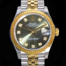 홍콩명품 [로렉스] 여성용 2021신상 데이져스트 오토매틱 ETA-2688 31mm 18K옐루골드 메탈줄 그린 다이얼 rol93817  