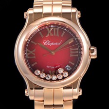 홍콩명품 [쇼파드] 여성용 해피 스포츠 오토매틱 ETA2892-2 타입 36mm 래이디스/금장시계 18K로즈골드 올금 래드다이얼 cho40823  