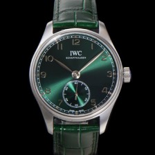 홍콩명품 [아이더블유씨] 남성용 포르투기즈 IW358310 오토매틱 수정형 82200타입 무브 40.4mm 가죽줄 그린 다이얼  iwc26318  