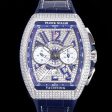 홍콩명품 [프랭크뮬러] 남성용 뉴 사라토거 오토매틱 크로노그래프 A7750-2타입 44mm 보석/다이아셋팅 가죽줄 보석다이얼 fra19026  