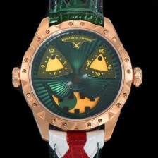 홍콩명품 [콘스탄틴 차이킨] 남성용 조커 오토매틱 NH35타입 42mm 18K 로즈골드 가죽줄 화이트 다이얼 kon71269  