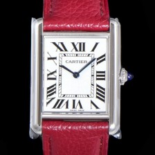 홍콩명품 [까르띠에] 여성용 탱크 머스트 WSTA0041 로마 인덱스 33.7mm 화이트 다이얼 가죽줄 쿼츠 무브먼트 CAR08320  