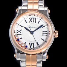 홍콩명품 [쇼파드] 여성용 해피스포츠 다이아몬드 오토매틱 A2892-2 타입 30mm 금장시계 메탈줄 화이트다이얼 cho92084  