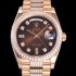 홍콩명품 [로렉스] 남성용 데이데이트 오토매틱 Cal.3235타입 36mm 금장시계 로즈골드 올금 다이아베젤부착 메탈줄 브라운다이얼 rol37581  