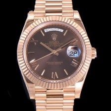 홍콩명품 [로렉스] 남성용 데이데이트 18K 로즈골드 3255오토매틱 40미리 브라운다이얼 3열 브레이슬릿 rol79271  