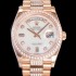홍콩명품 [로렉스] 남성용 데이데이트 오토매틱 Cal.3235타입 36mm 금장시계 로즈골드 올금 다이아베젤부착 메탈줄 화이트다이얼 rol36582  