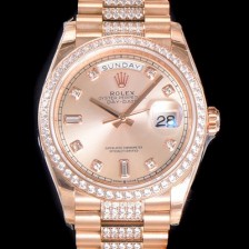 홍콩명품 [로렉스] 남성용 데이데이트 오토매틱 Cal.3235타입 36mm 금장시계 로즈골드 올금 다이아베젤부착 메탈줄 블루다이얼 rol31602  