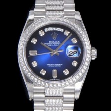홍콩명품 [로렉스] 남성용 데이데이트 오토매틱 Cal.3235타입 36mm 다이아베젤부착 메탈줄 블루다이얼 rol82304  
