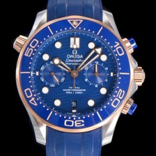 홍콩명품 [오메가] 남성용 씨마스터 디버 300M 코엑시얼 크로노그래프 P. 9900타입 44mm 러버우레탄밴드 블루다이얼   omg25160  