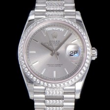홍콩명품 [로렉스] 남성용 데이데이트 오토매틱 Cal.3235타입 36mm 다이아베젤부착 메탈줄 실버다이얼 rol42351  