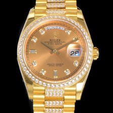 홍콩명품 [로렉스] 남성용 데이데이트 오토매틱 Cal.3235타입 36mm 금장시계 옐루골드 올금 다이아베젤부착 메탈줄 골드다이얼 rol50698  