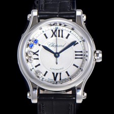 홍콩명품 [쇼파드] 여성용 해피스포츠 다이아몬드 오토매틱 A2892-2 타입 30mm 가죽줄 화이트다이얼 cho15470  