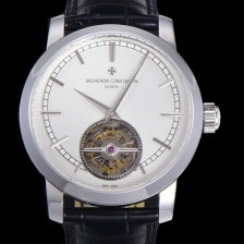 홍콩명품 [바쉐런콘스탄틴] 남성용 트레디셔널 투어빌론 수동기계식 42mm 가죽줄 화이트다이얼 vac28136  