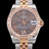 홍콩명품 [로렉스] 여성용 데이져스트 로즈골드 2836오토매틱 31mm 보석/다이아 베젤 메탈줄 5열밴드 브라운다이얼 rol05183  