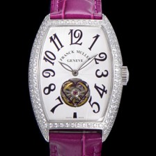 홍콩명품 [프랭크뮬러] 여성용 상트레 커백스 오토매틱 보석/다이아 케이스 여성용시계 가죽줄 화이트다이얼  fra38654  