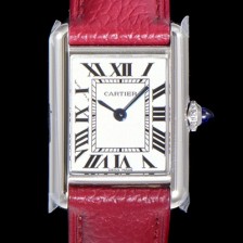 홍콩명품 [까르띠에] 여성용 탱크 머스트 WSTA0042 로마 인덱스 29.5mm 화이트 다이얼 가죽줄 쿼츠 무브먼트 CAR08310  