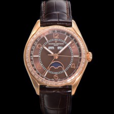 홍콩명품 [바쉐론 콘스탄틴] 남성용 피프티식스 컴플리트 캘린더 Ref.4600E 18k 로즈골드 40mm 오토매틱 2460 QCL/1 타입 브라운 다이얼 vac1155  