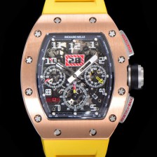 홍콩명품 [리차드밀레] 남성용 RM11 크로노그래프 오토매틱 18K 로즈골드 50미리 스켈래톤 블랙다이얼 RIC08720  