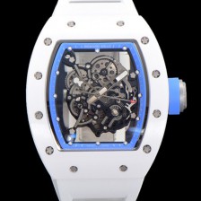 홍콩명품 [리차드밀레] 남성용 RM055 세라믹 제질 수동형 무브먼트 50미리 러버밴드 스켈레톤 다이얼 RIC06291  