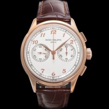 홍콩명품 [파텍필립] 남성용 컴플리케이션 5170G 크로노그래프 18k로즈골드 오토매틱 7750 타입 39mm 가죽줄 화이트 다이얼 pat2212  