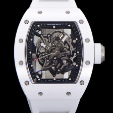 홍콩명품 [리차드밀레] 남성용 RM055 세라믹 제질 수동형 무브먼트 50미리 러버밴드 스켈레톤 다이얼 RIC00117  