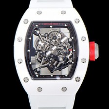 홍콩명품 [리차드밀레] 남성용 RM055 세라믹 제질 수동형 무브먼트 50미리 러버밴드 스켈레톤 다이얼 RIC02465  