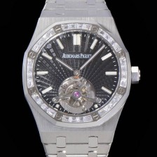 홍콩명품 [오데마피게] 남성용 로얄오크 Calibre 2924 투어빌론/수동기계식 41미리 금장 18K로즈골드 블랙다이얼 AUD75252  