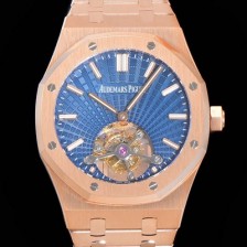 홍콩명품 [오데마피게] 남성용 로얄오크 Calibre 2924 투어빌론/수동기계식 41미리 금장 18K로즈골드 블랙다이얼 AUD75254  