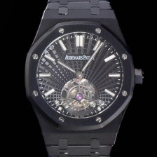 홍콩명품 [오데마피게] 남성용 로얄오크 Calibre 2924 투어빌론/수동기계식 41미리 금장 18K로즈골드 블랙다이얼 AUD75258  