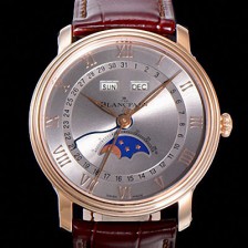 홍콩명품 [블랑팡] 남성용 빌레레 퀀탬 컴플레트 문페이즈 Cal.6654 오토매틱 40미리 블랙가죽줄 18K 로즈골드 그레이다이얼 BLA14151  