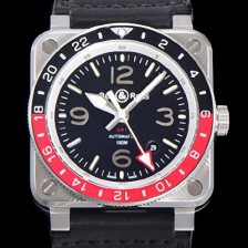 홍콩명품 [벨엔로스] 남성용 BR-03 인스트루먼트 PVD블랙코팅 오토매틱 9015무브먼트 42미리 러버우테탄줄 화이트다이얼 BEL72614  