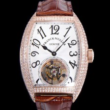 홍콩명품 [프랭크뮬러] 남성용 그랜드 컴플리케이션 보석/다이아 셋팅 뚜르비용 18K 로즈골드 가죽줄 화이트다이얼 FRA70328  