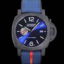 홍콩명품 [파네라이] 남성용 루미노르 마리나 카보텍 루나로사 PAM01529 44mm 오토매틱 Cal.P.9010 타입 우레탄줄 블루 다이얼 pan5227  