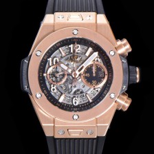 홍콩명품 [휴블렛] 남성용 빅뱅 유니코 킹골드 크로노그래프 421.OX.5180.RX 로즈골드 HUB1280 오토매틱 므브먼트 44mm 러버밴드 스켈레톤 다이얼 hub38959  