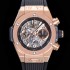 홍콩명품 [휴블렛] 남성용 빅뱅 유니코 킹골드 크로노그래프 421.OX.5180.RX 로즈골드 HUB1280 오토매틱 므브먼트 44mm 러버밴드 스켈레톤 다이얼 hub38959  