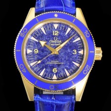 홍콩명품 [오메가]남성용 2021 씨마스터 300 Co-Axial 크로노미터 234.63.41.21.99.002 옐로우골드 오토매틱 므브먼트 41mm 블루다이얼 OMG12806  