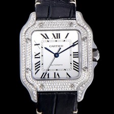 홍콩명품 [까르띠에] 남성용 산토스 더 까르띠에 WJSA0006 오토매틱 ETA2892-2 보석시계 35.1미리 화이트다이얼 CAR13942  