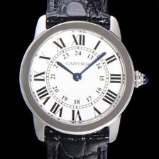 홍콩명품 [까르띠에] 여성용 롱드 더 솔로 WSRN0019  쿼츠 므브먼트 29미리 악어가죽줄 화이트다이얼 CAR11536  