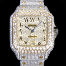 홍콩명품 [까르띠에] 남성용 산토스 쥬얼 다이아몬드 셋팅 베젤 40mm 큐빅/보석 다이얼 오토매틱 무브먼트 CAR40439  