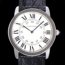 홍콩명품 [까르띠에] 남여공용 롱드 더 솔로 W6700255  쿼츠 므브먼트 36미리 악어가죽줄 화이트다이얼 CAR11553  