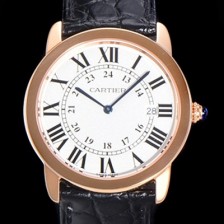 홍콩명품 [까르띠에] 남여공용 롱드 더 솔로 W6701008  쿼츠 므브먼트 36미리 로즈골드 악어가죽줄 화이트다이얼 CAR11558  