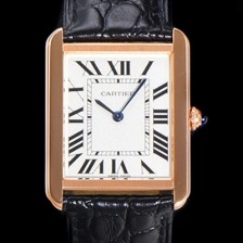 홍콩명품 [까르띠에] 남성용 신상 탱크 WSTA0028 화이트 다이얼 34.8mm 로즈골드 커플용 악어가죽 쿼츠 무브먼트 CAR01580  